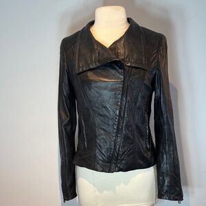 Blink Women's Classic Black Leather Jacket size small